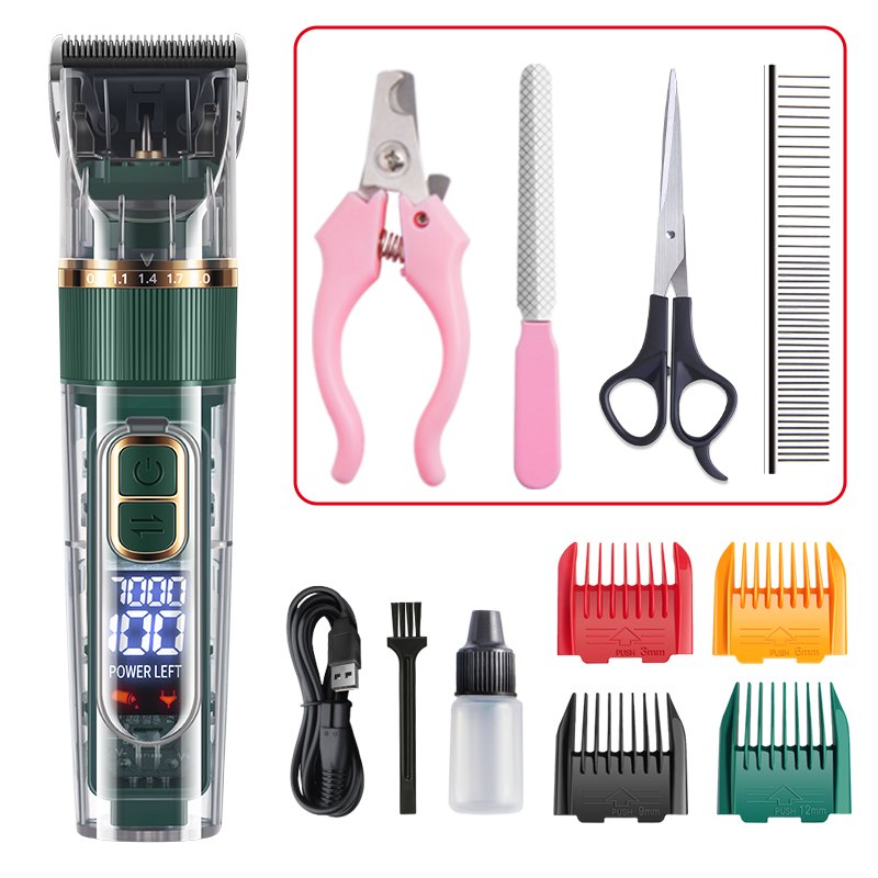 Green version of the dog clipper kit