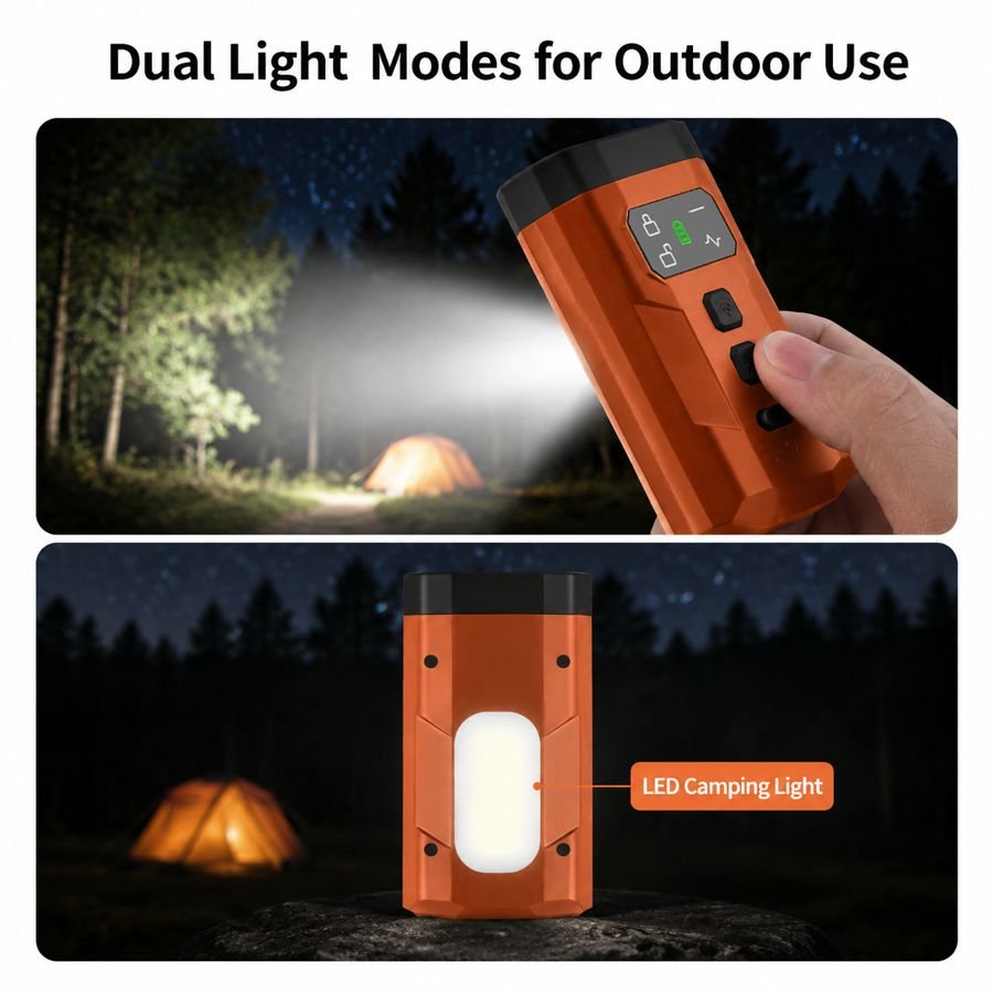 Torch and camping light modes of the deterrent