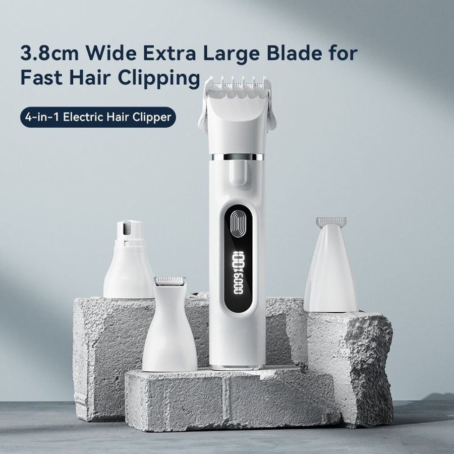 Clipper with the 3.8 cm head and spare heads on a stand