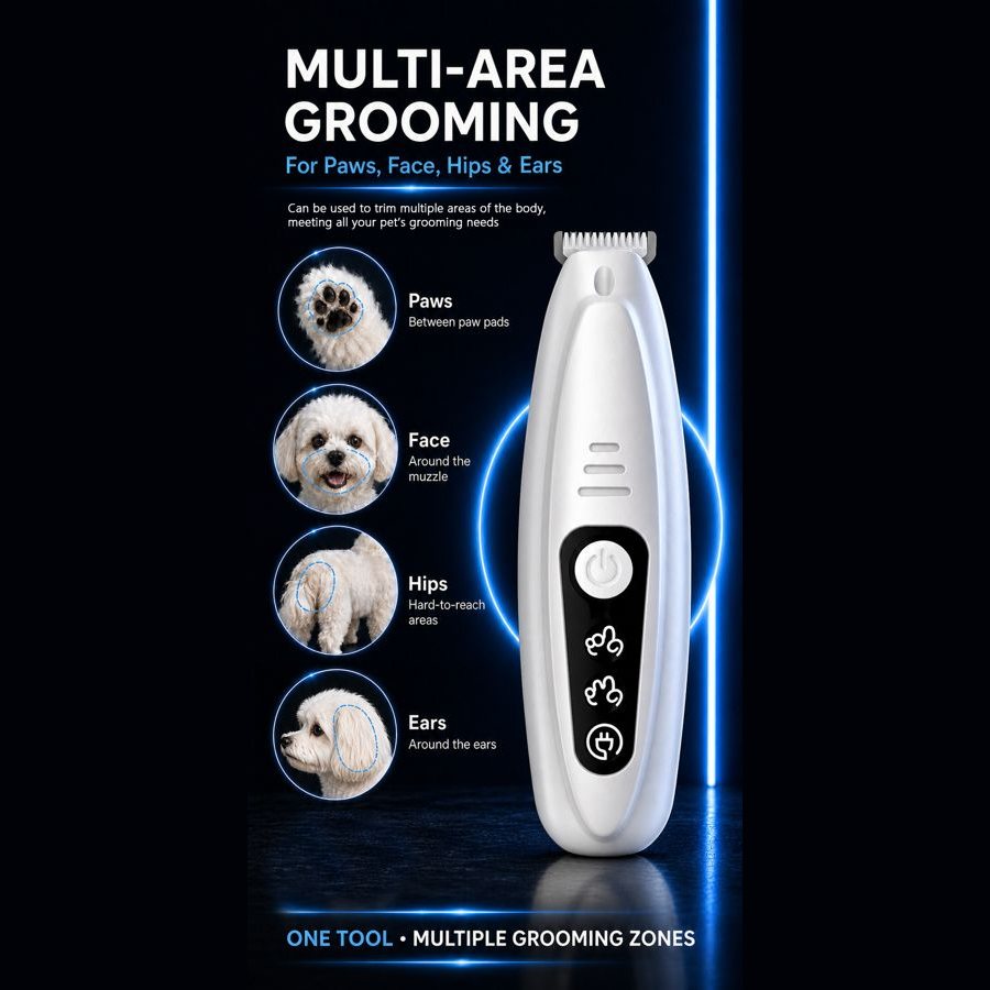 Trimmer used on paws, face, hips and ears
