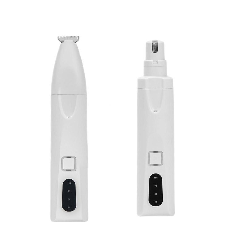 2-in-1 paw trimmer and nail grinder with both heads