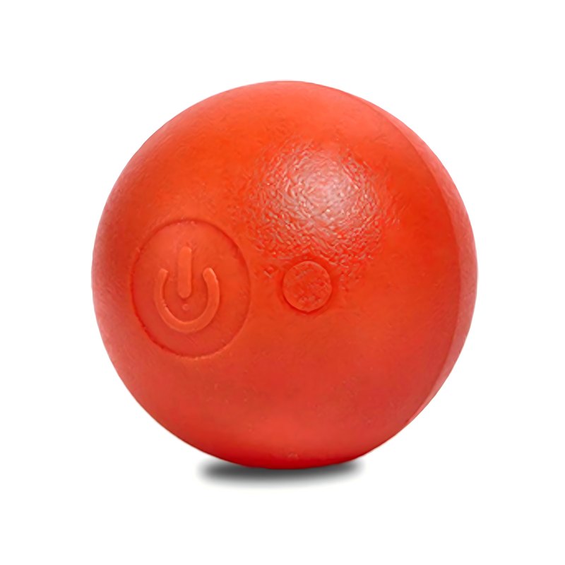 Self-rolling pet ball in red